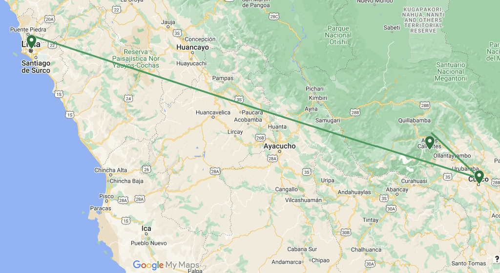 3 Day Machu Picchu Tour Map